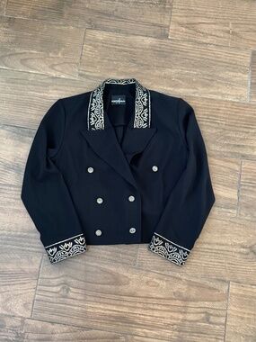 Vintage Positive Attitude Cropped Beaded Blazer - Large